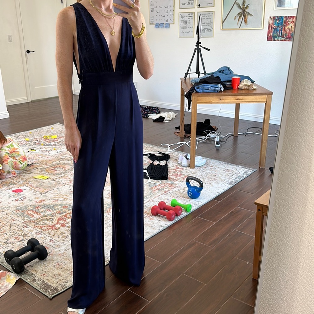 Dark purple chiffon jumpsuit